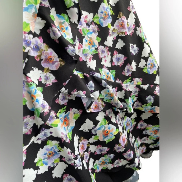 AIDAN MATTOX Strapless High Low Floral Wedding Gown Size 2 - Picture 12 of 16